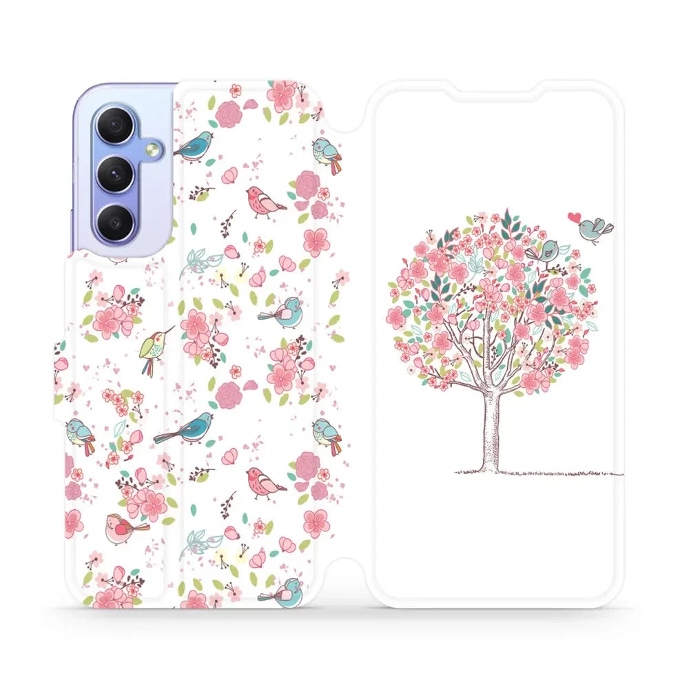 Handyhülle mit klappe für Galaxy A34 5G, Mobiwear Book, Rosa Hain