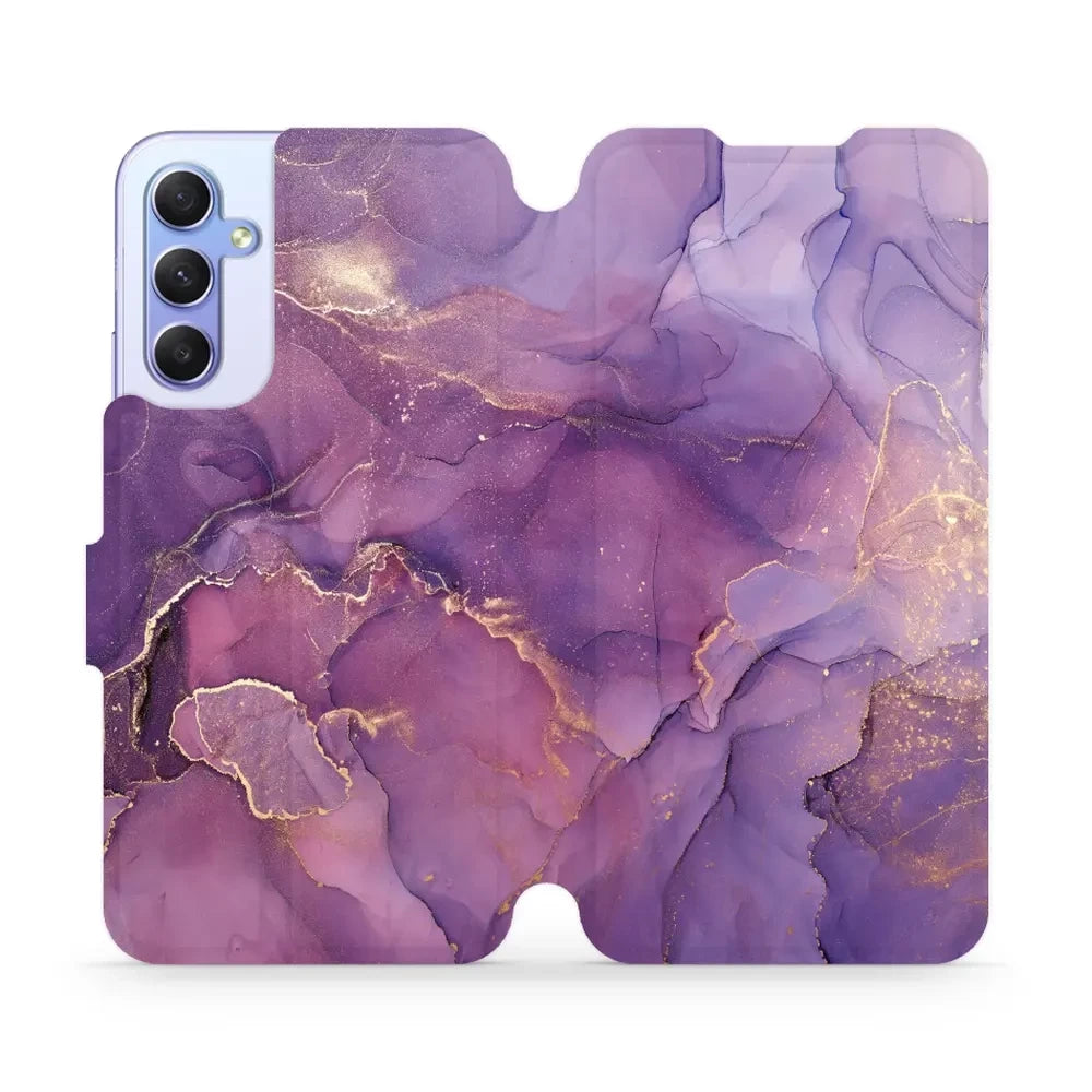 Handyhülle mit klappe für Galaxy A34 5G, Mobiwear Book, Violett