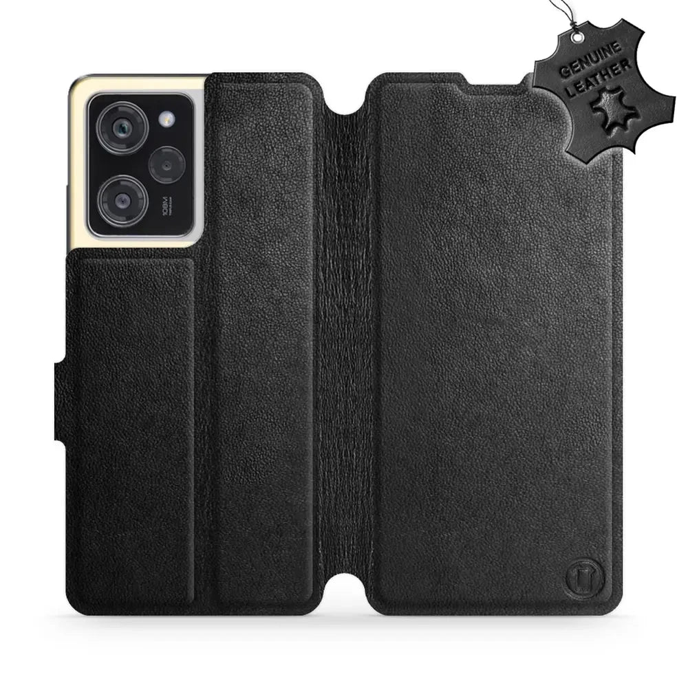 Echtleder Handyhülle für Xiaomi POCO X5 Pro, Mobiwear Leather, Schwarz