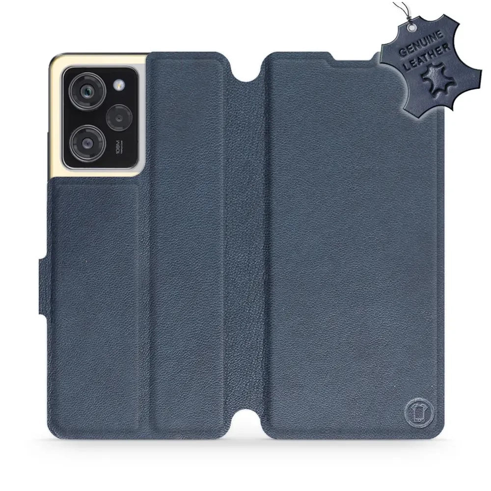 Echtleder Handyhülle für Xiaomi POCO X5 Pro, Mobiwear Leather, Dunkelblau