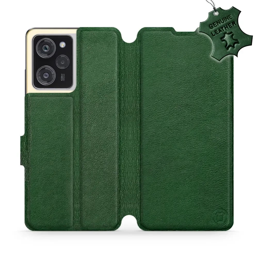Echtleder Handyhülle für Xiaomi POCO X5 Pro, Mobiwear Leather, Grün