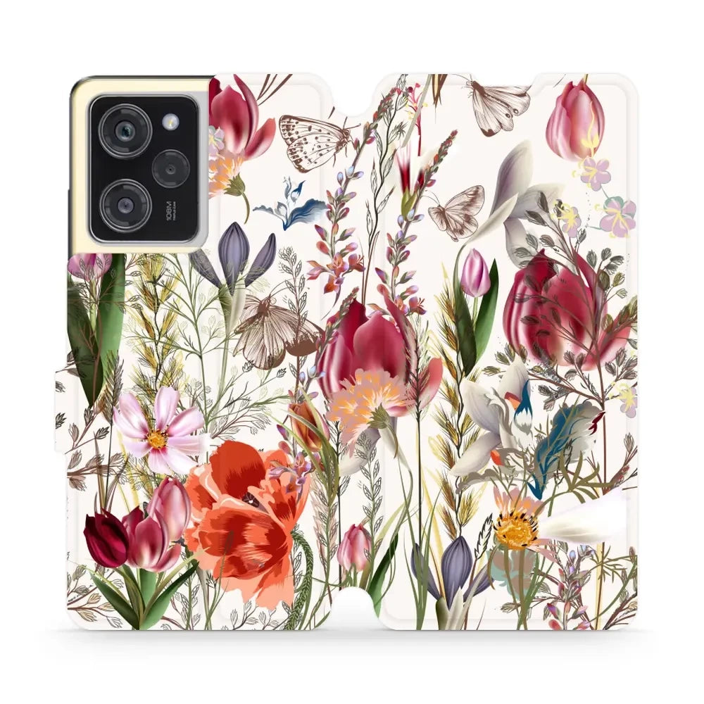 Handyhülle mit klappe für Xiaomi Poco X5 Pro, Mobiwear Book, Blumenstrauß
