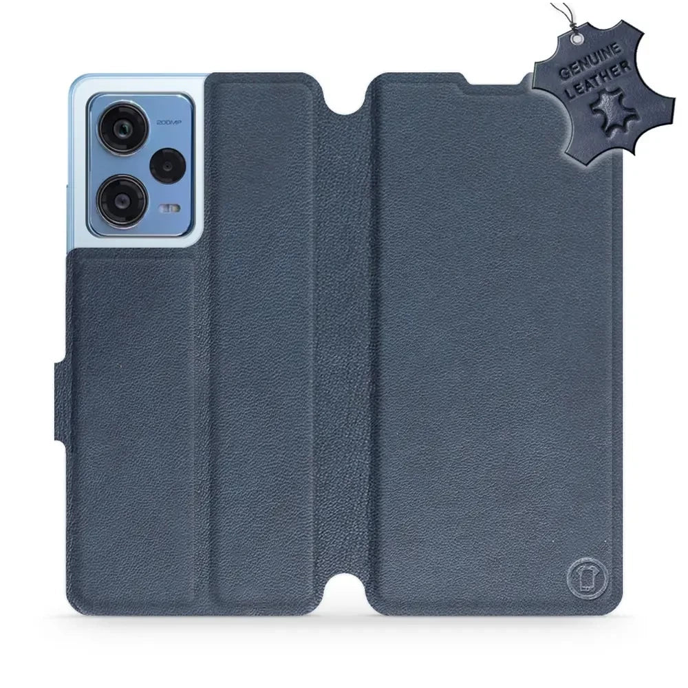 Echtleder Handyhülle für Xiaomi Redmi Note 12 Pro+ 5G, Mobiwear Leather, Dunkelblau
