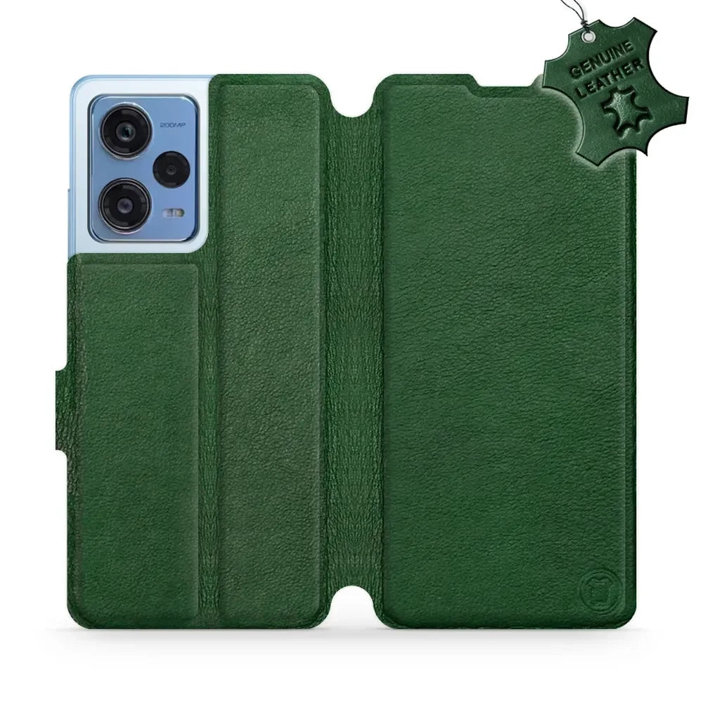 Echtleder Handyhülle für Xiaomi Redmi Note 12 Pro+ 5G, Mobiwear Leather, Grün