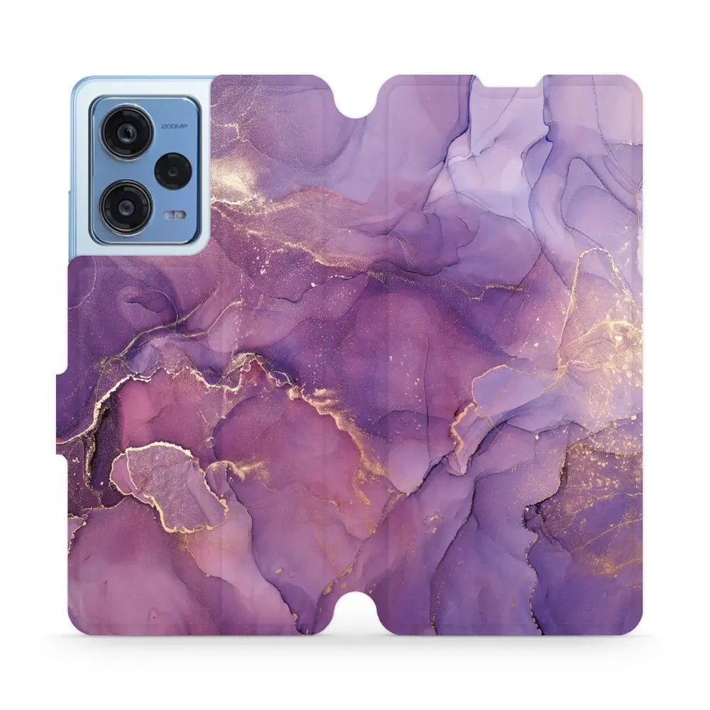 Handyhülle mit klappe für Xiaomi Redmi Note 12 Pro+ 5G, Mobiwear Book, Violett