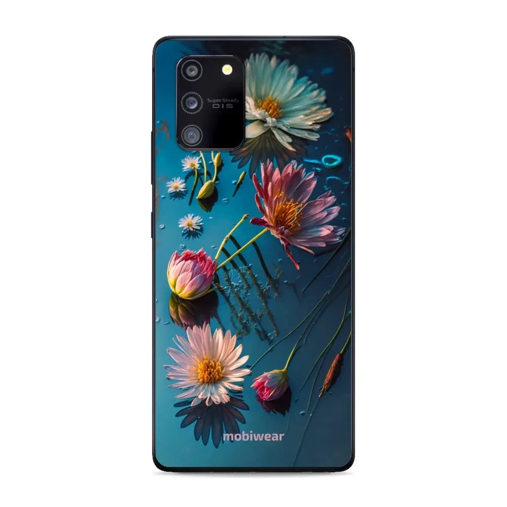 Handyhülle für Galaxy S10 Lite, Mobiwear Glossy Case, Blau-Blumig