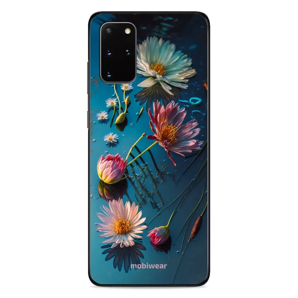 Handyhülle für Galaxy S20 Plus, Mobiwear Glossy Case, Blau-Blumig