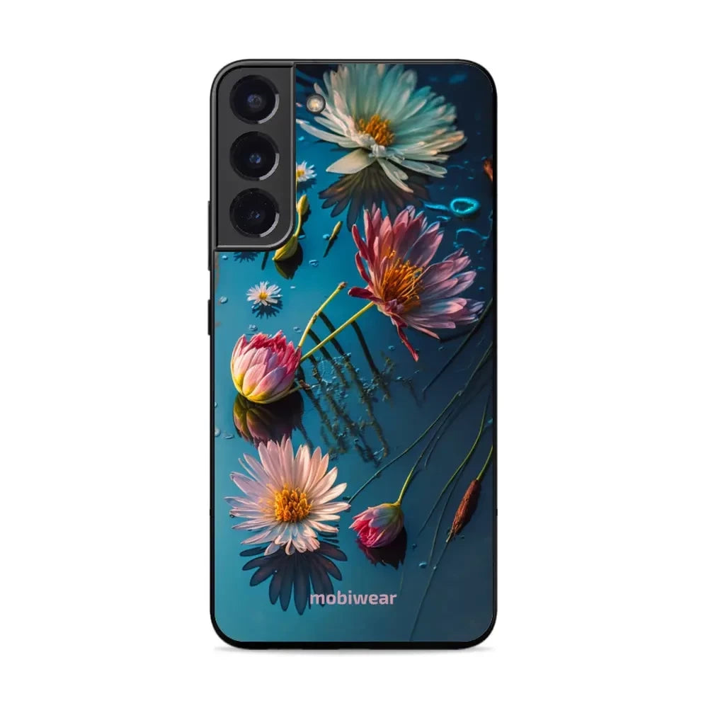 Handyhülle für Galaxy S22 Plus, Mobiwear Glossy Case, Blau-Blumig