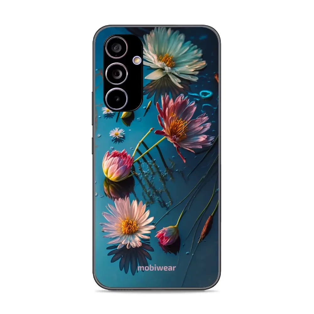 Handyhülle für Galaxy A54 5G, Mobiwear Glossy Case, Blau-Blumig