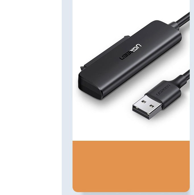 Ugreen USB-A Adapter/Adapter für SATA 2,5'' Laufwerk, SSD, HDD, 5 Gbps, 0,5 m, Schwarz