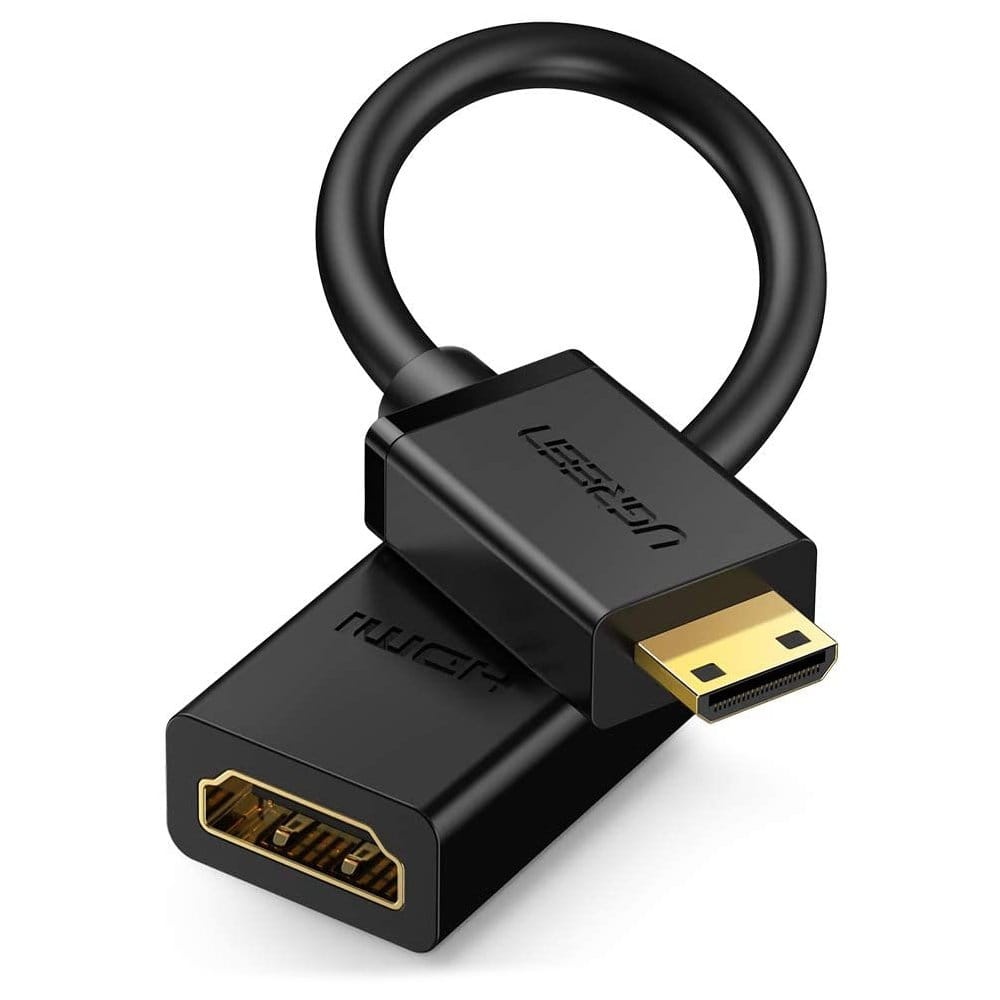 Adapterkabel HDMI (Buchse) - mini HDMI (Stecker), Ugreen 4K, 60Hz, 10 Gbps, 22 cm, Schwarz