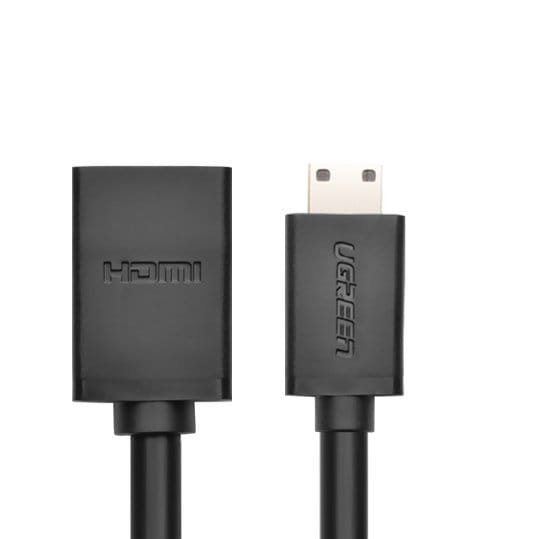 Adapterkabel HDMI (Buchse) - mini HDMI (Stecker), Ugreen 4K, 60Hz, 10 Gbps, 22 cm, Schwarz