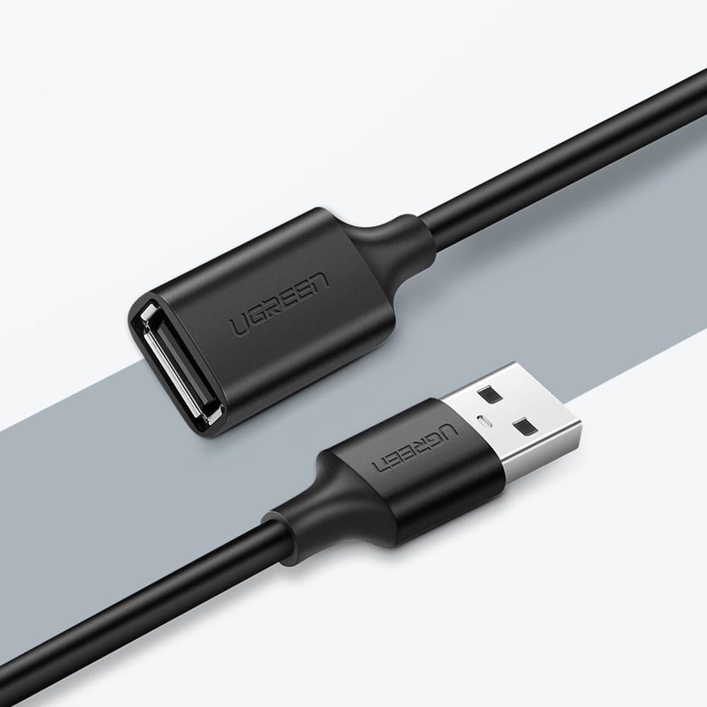 Adapterkabel USB (Buchse) - USB (Stecker), Ugreen 2.0 30MB/s, 5 m, Schwarz