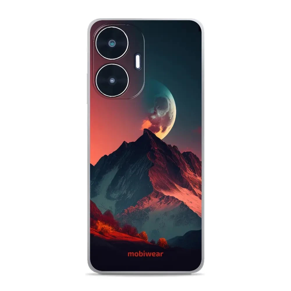 Handyhülle für Realme C55, Mobiwear Glossy Case, Gebirgsdämmerung