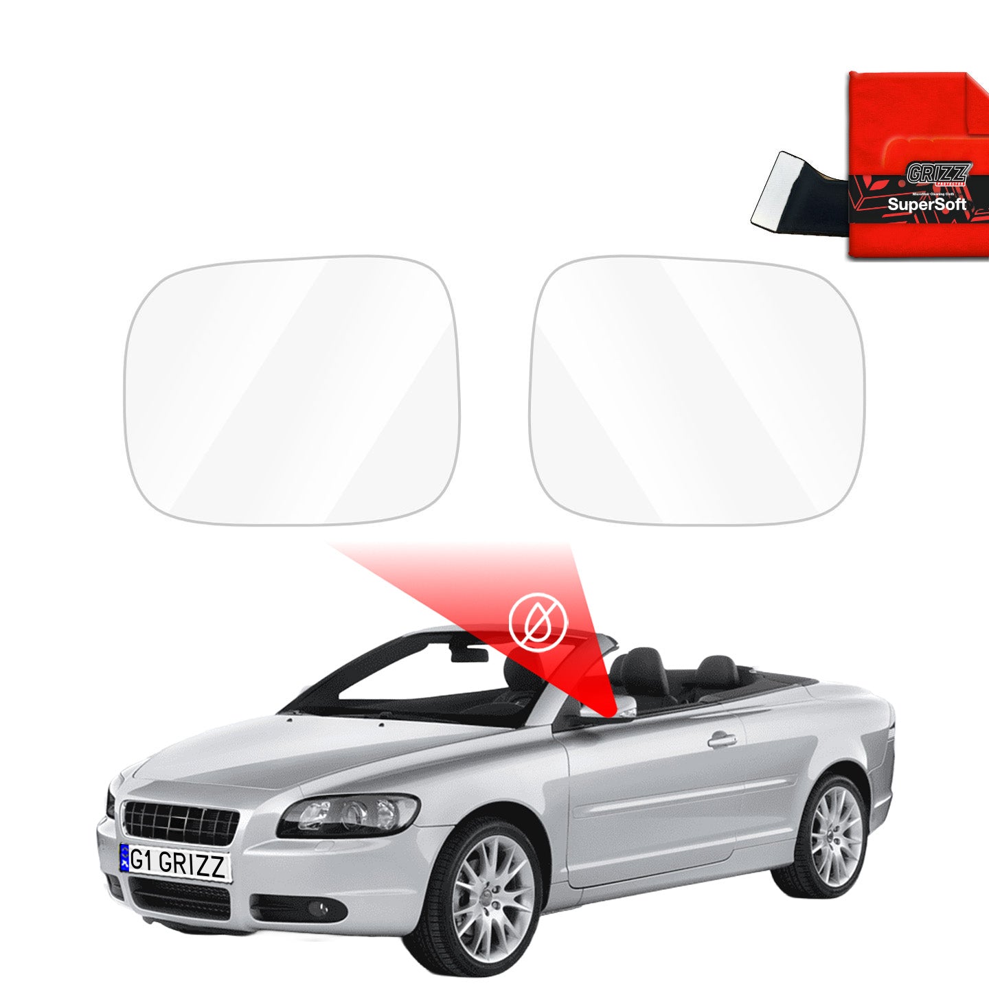 Regenschutzfolie Grizz Protector für Außenspiegel - Volvo C70 (2006-2013)