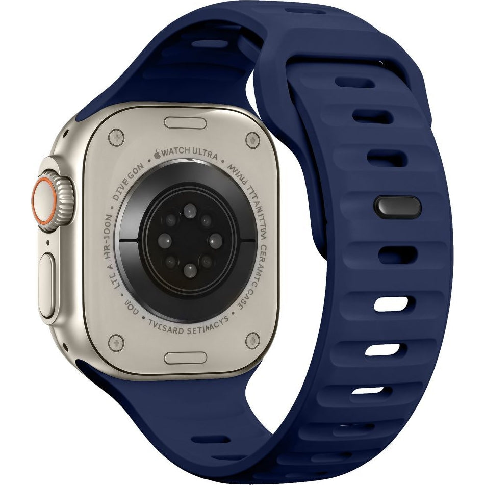 Armband für Apple Watch 49/46/45/44 mm, Tech-Protect Silicone Line, Blau (2/8)