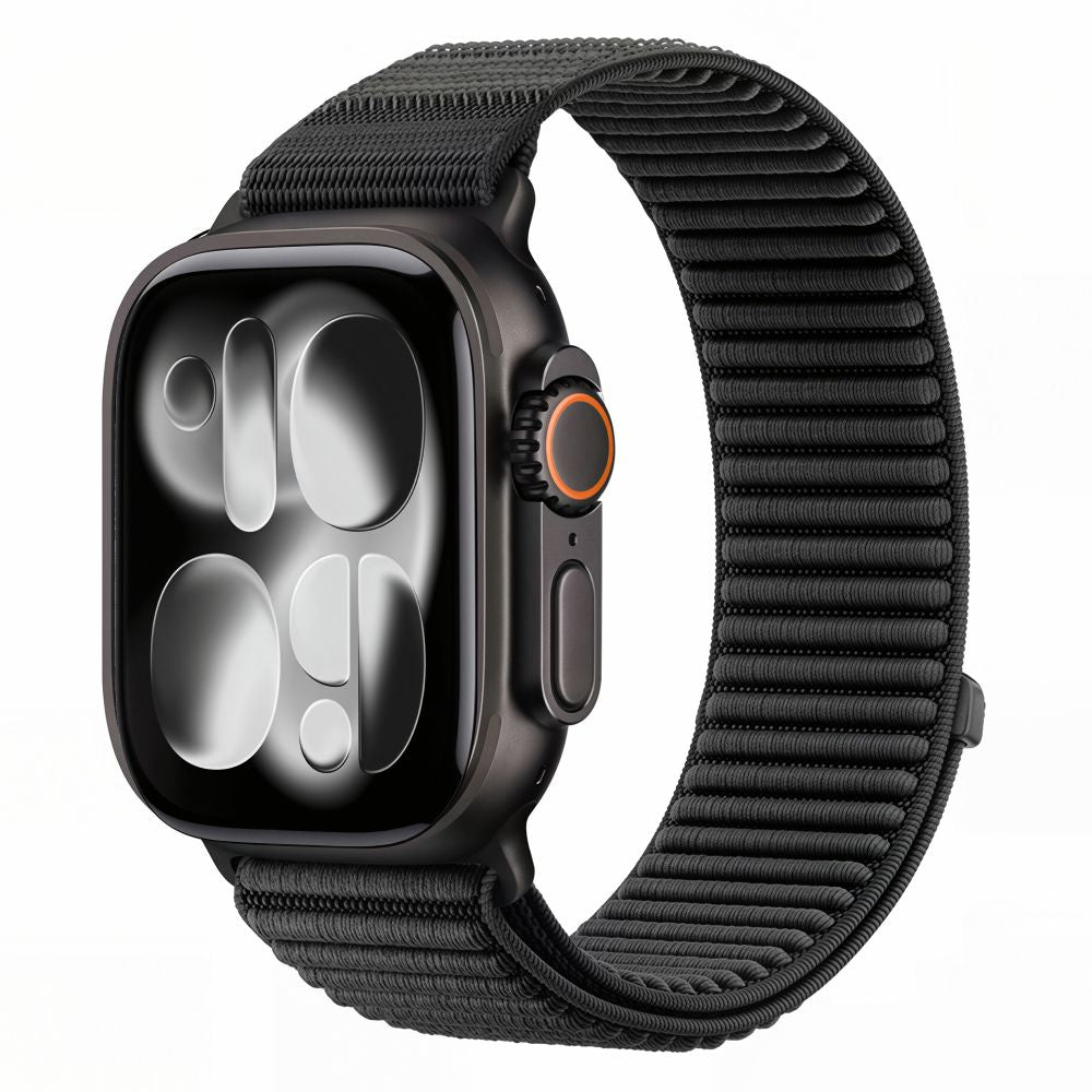 Armband für Apple Watch 44/45/46/49 mm, Tech Protect Nylon Pro, Schwarz (2/7)