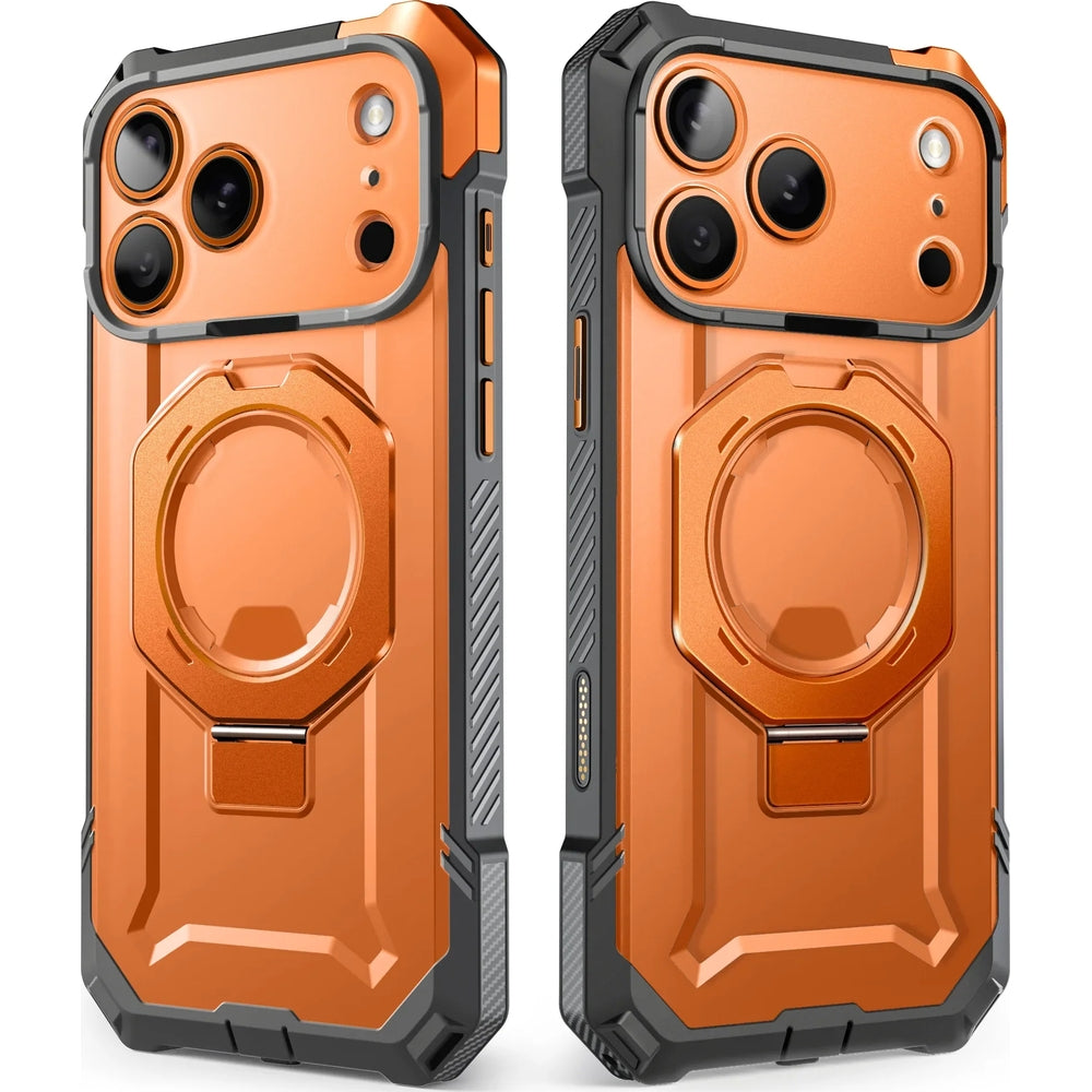 Handyhülle für iPhone 18 Pro / 17 Pro, Supcase UB Grip Mag mit MagSafe, Grau-Transparent-Orange (2/10)
