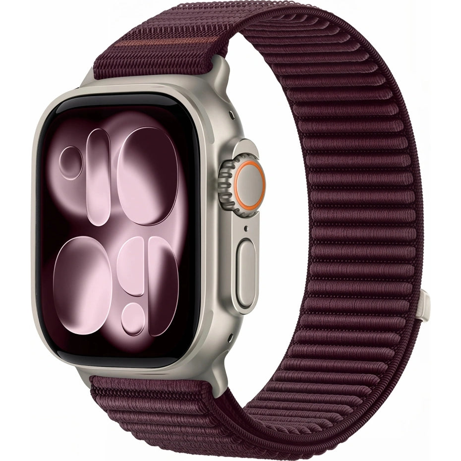 Armband für Apple Watch 44/45/46/49 mm, Tech Protect Nylon Pro, Burgunderrot (2/7)