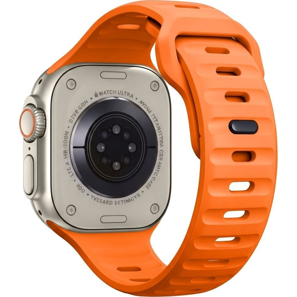 Armband für Apple Watch 49/46/45/44 mm, Tech-Protect Silicone Line, Orange (2/9)