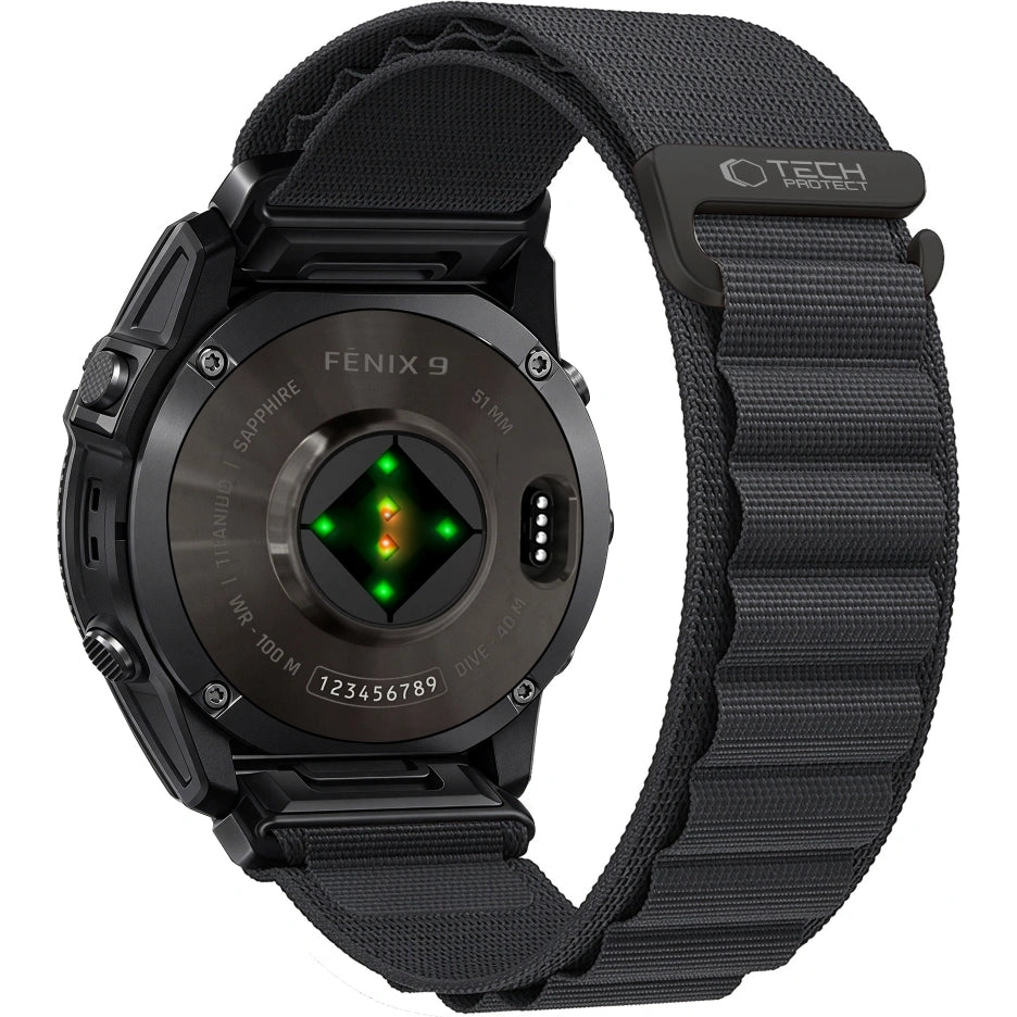 Armband für QuickFit 22 mm, Tech Protect Nylon Pro, Schwarz (2/6)