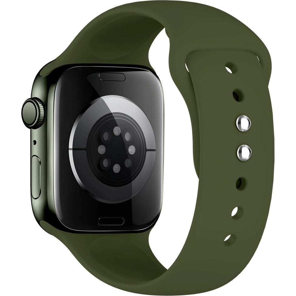 Armband für Apple Watch 49/46/45/44 mm, Tech-Protect Silicone, Dunkelgrün (2/8)