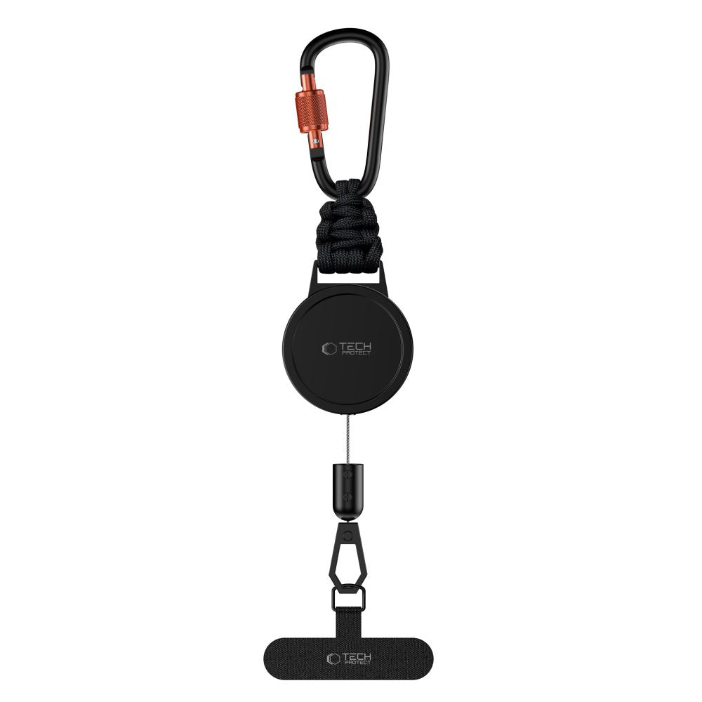 Anti-Diebstahl Handy Lanyard mit einziehbarem Seil, Tech-Protect ATH04 UrbanLoop, Schwarz-Orange (2/9)