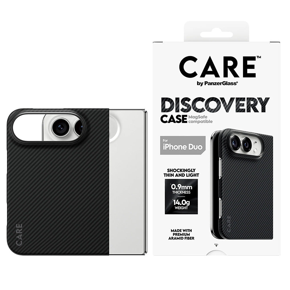 Handyhülle aus Aramid PanzerGlass CARE Discovery Case mit MagSafe für iPhone Duo, Schwarz-Grau (2/6)