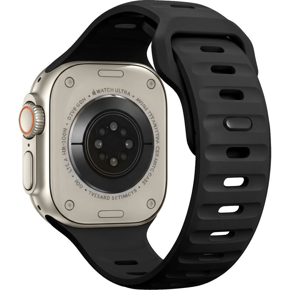 Armband für Apple Watch 49/46/45/44 mm, Tech-Protect Silicone Line, Schwarz (2/8)