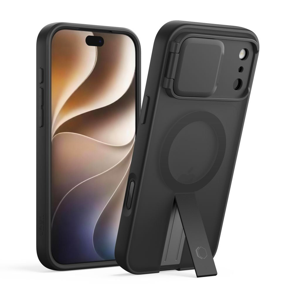 Handyhülle mit Kameraabdeckung für iPhone 18 Pro Max / 17 Pro Max, Tech-Protect Kevlar Aura mit MagSafe, Getönt-Schwarz (2/6)