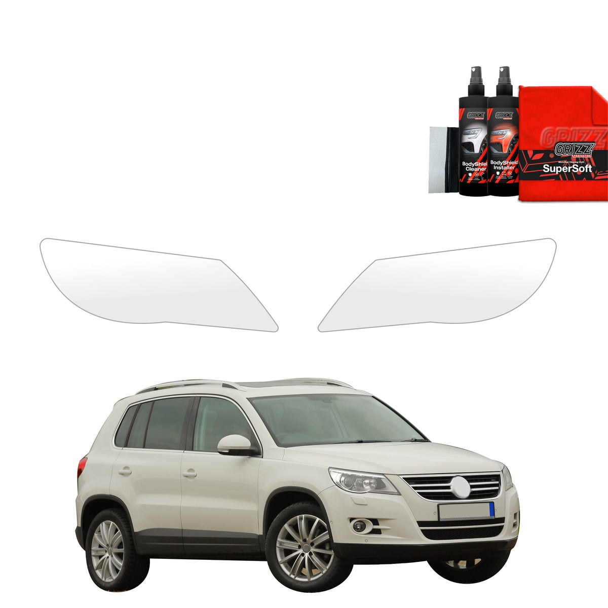 2in1 Schutzfolie Grizz Protector für Scheinwerfer - Volkswagen Tiguan 5D (2007-2011)