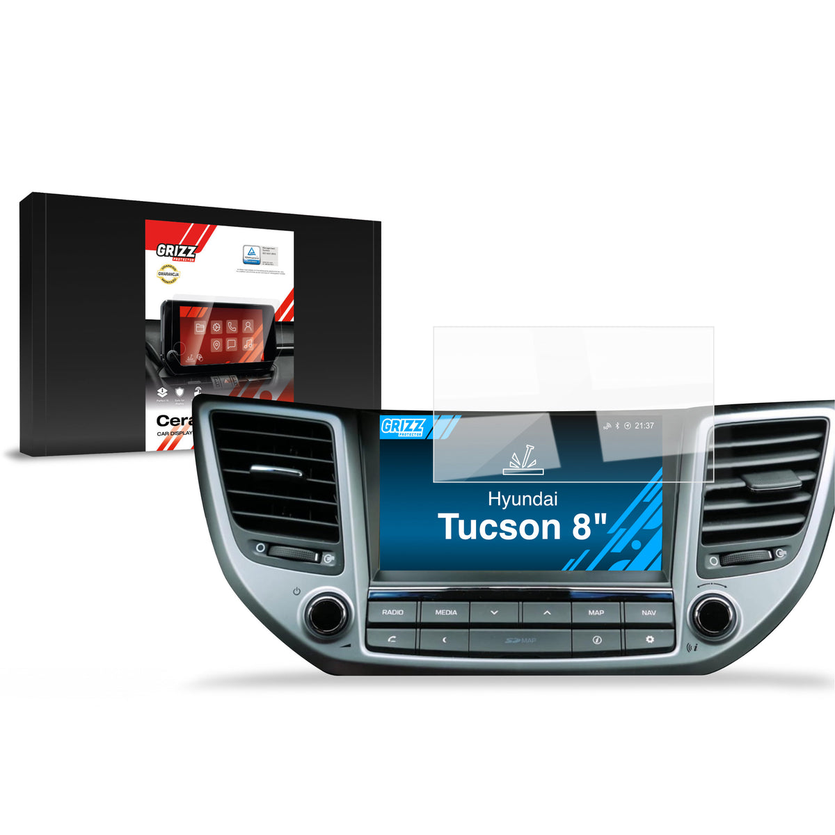Keramische Autodisplayfolie für Hyundai Tucson (2015-2019), Grizz Protector