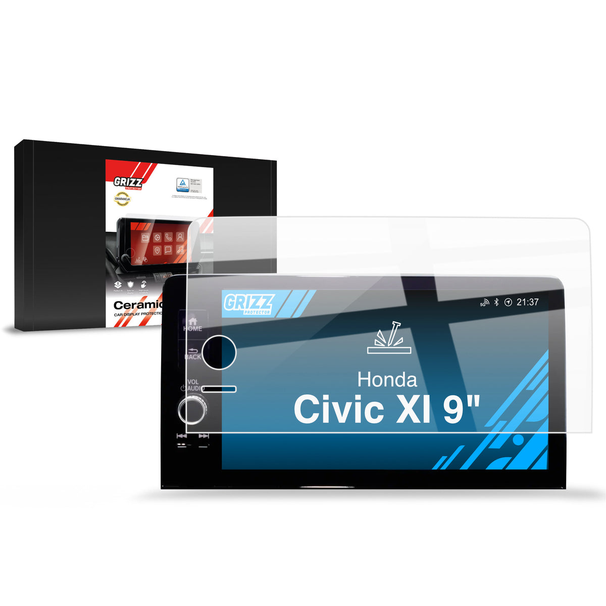 Keramische Autodisplayfolie für Honda Civic XI 9" (2021-2024), Grizz Protector