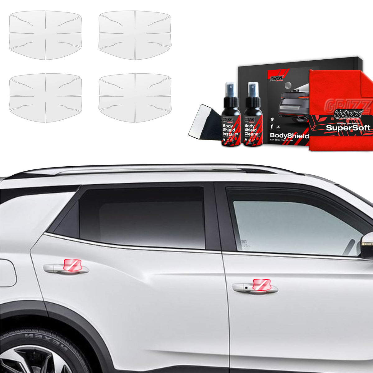 4in1 Schutzfolie Grizz Protector für Türgriffmulden - SsangYong Korando (2023-2026)