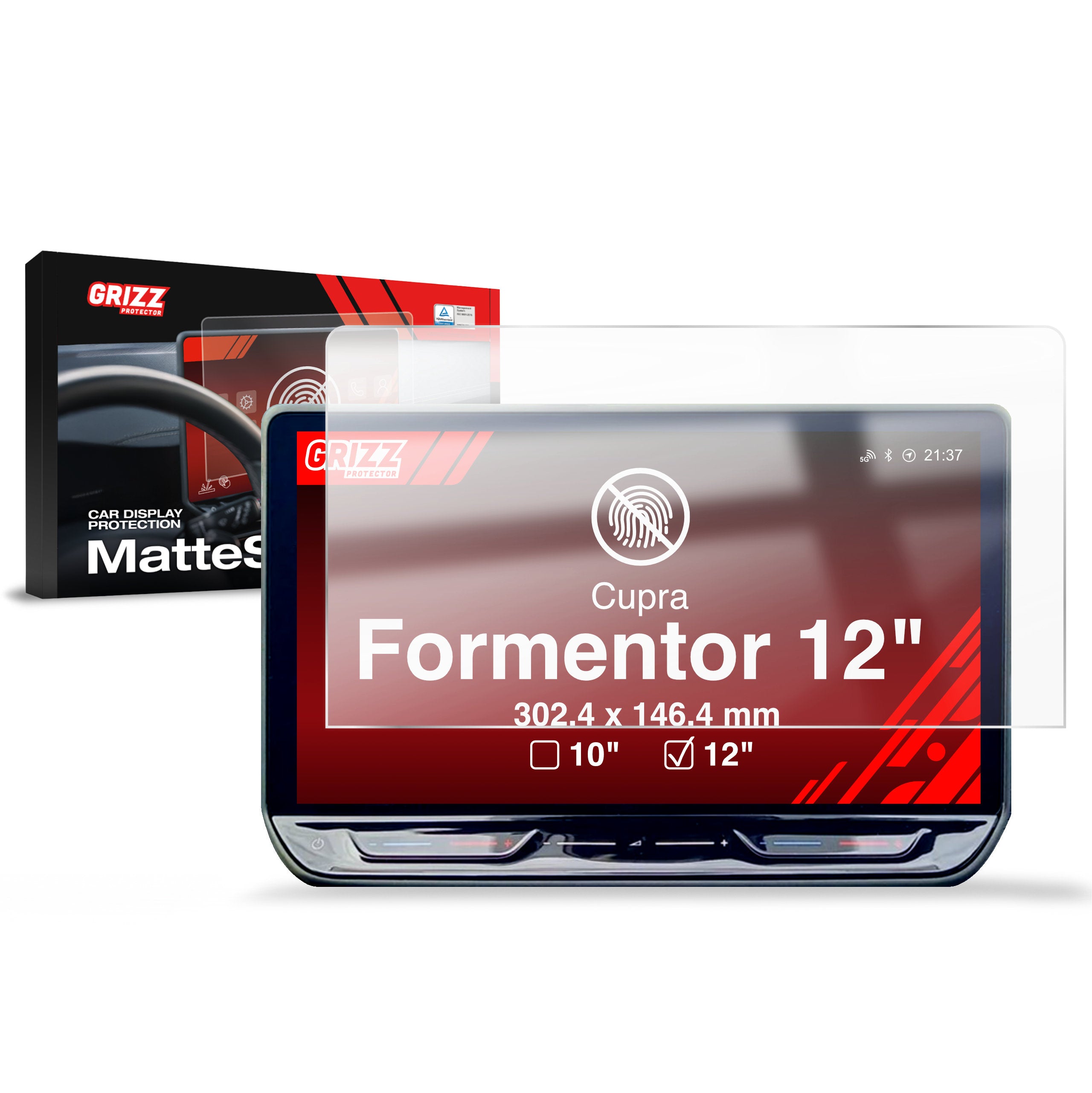 Matte Autodisplayfolie für Cupra Formentor 12" (2020-2024), Grizz Protector