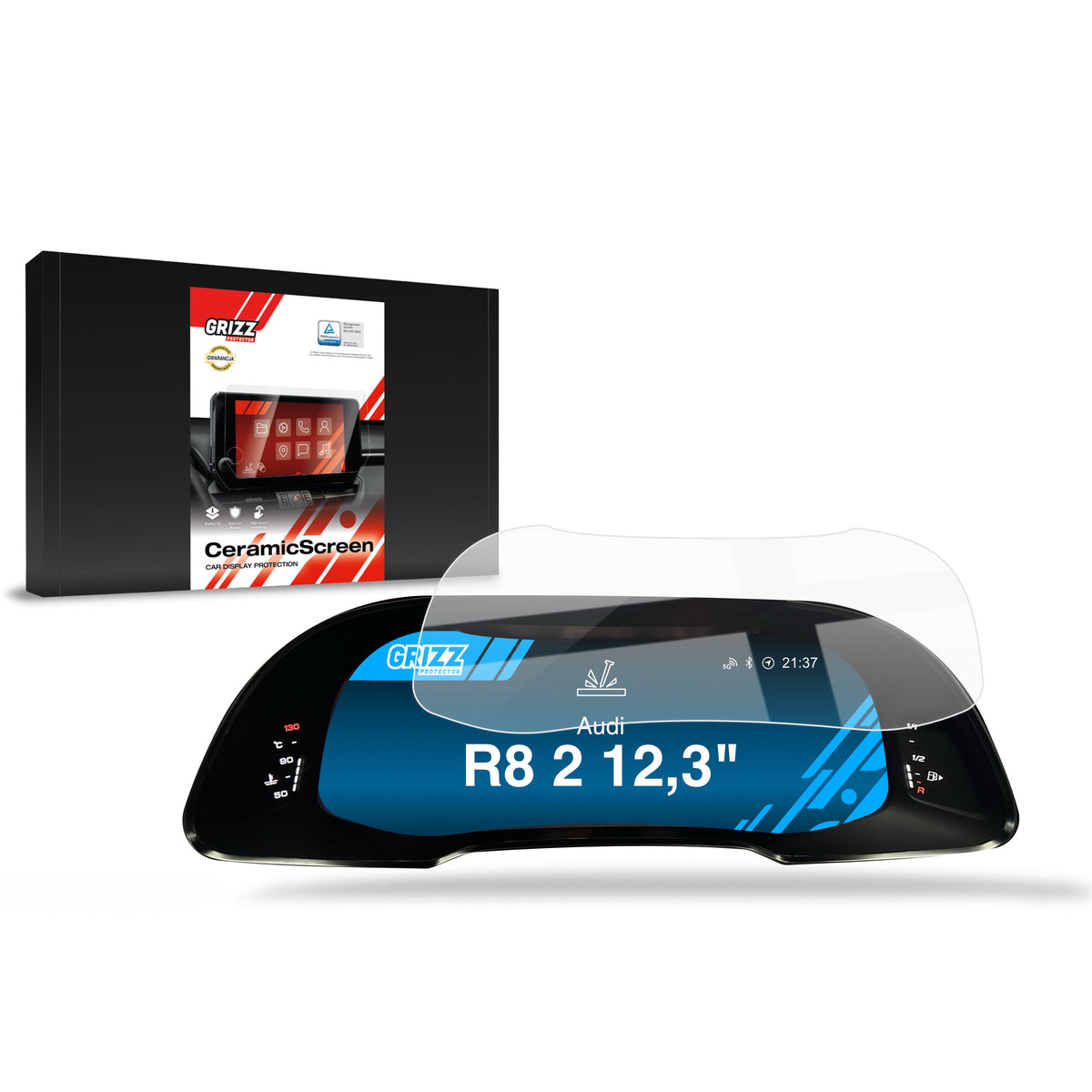 Keramische Autodisplayfolie für Audi R8 2 Virtual Cockpit 12,3" (2015-2023), Grizz Protector