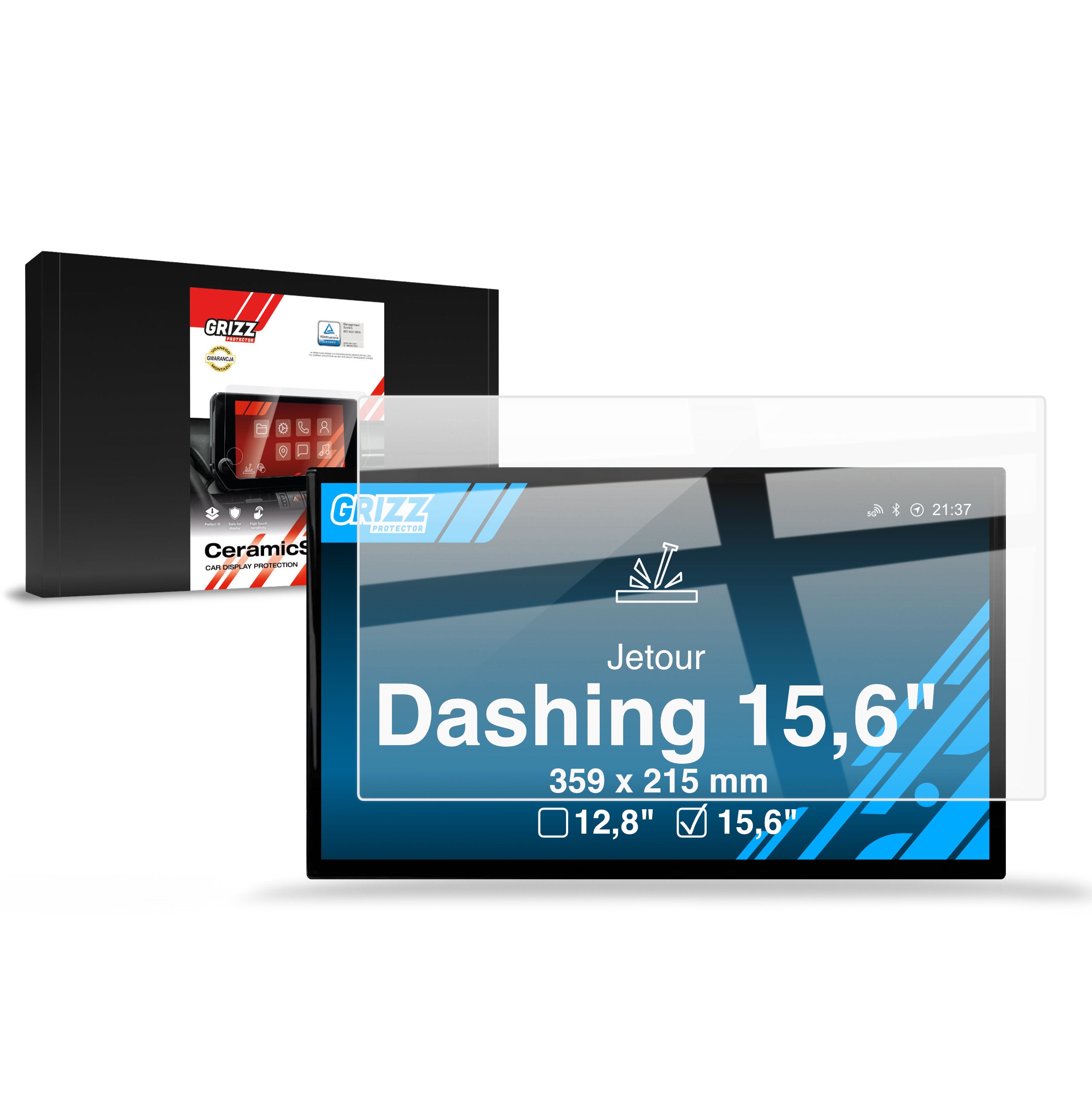 Keramische Autodisplayfolie für Jetour Dashing 15,6" (2025-2026), Grizz Protector