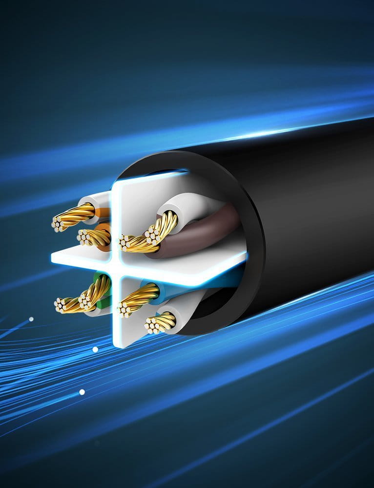 Ethernet Netzwerkkabel Patchcord Ugreen RJ45 Cat 6 UTP, 1000Mbps, 20 m, Schwarz