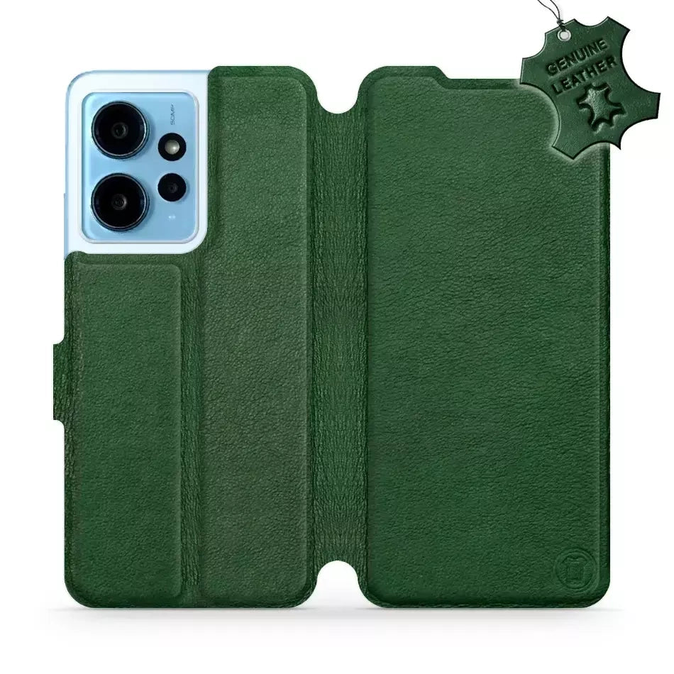 Echtleder Handyhülle für Xiaomi Redmi Note 12 4G, Mobiwear Leather, Grün