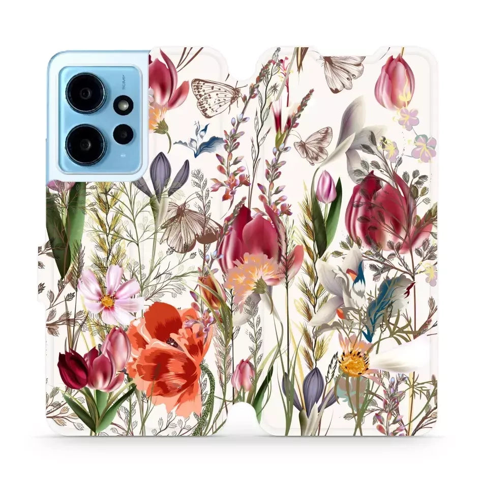Handyhülle mit klappe für Xiaomi Redmi Note 12 4G, Mobiwear Book, Blumenstrauß