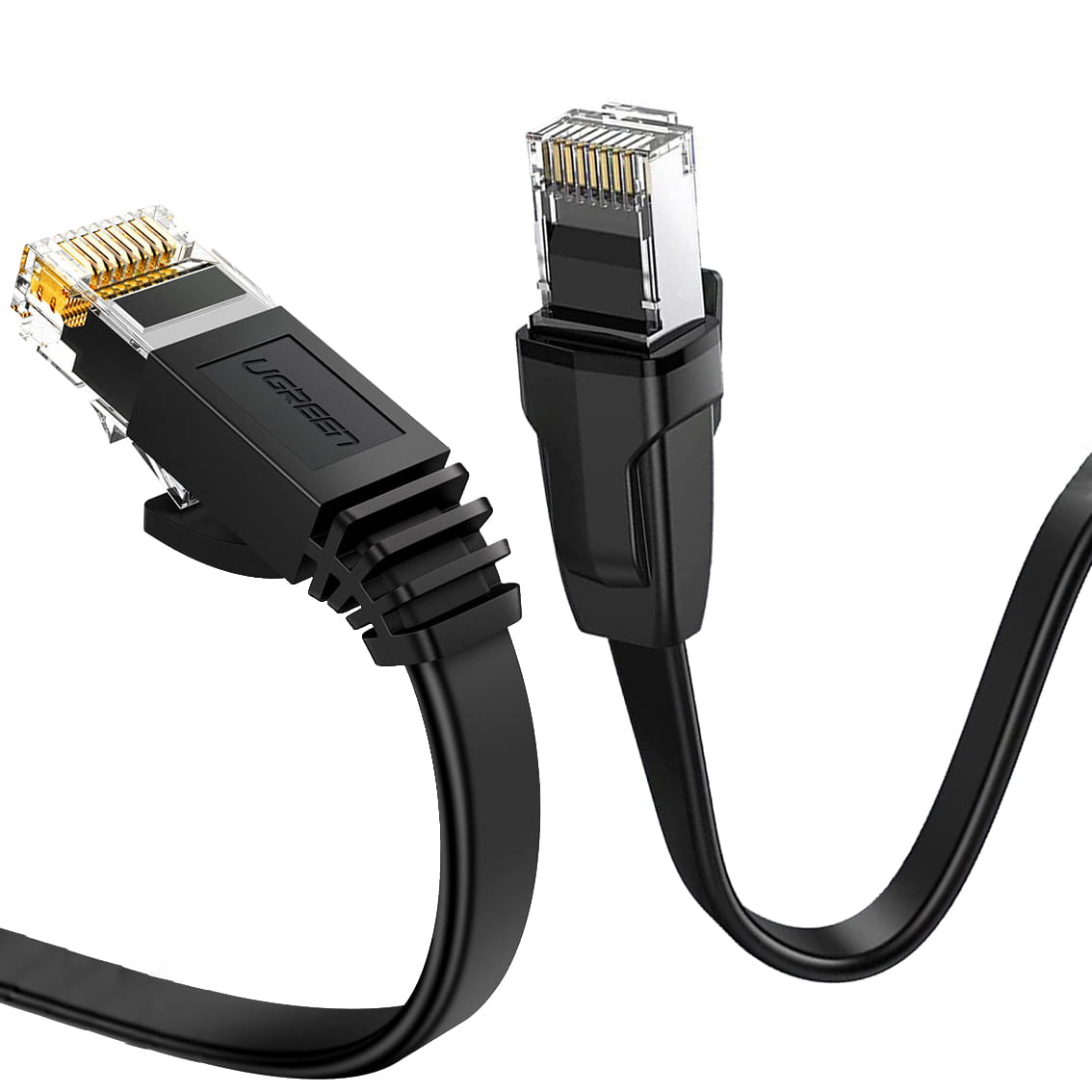 LAN Ethernet Flachkabel Ugreen RJ45 Cat 6 UTP, 1000Mbps, 15m, Schwarz
