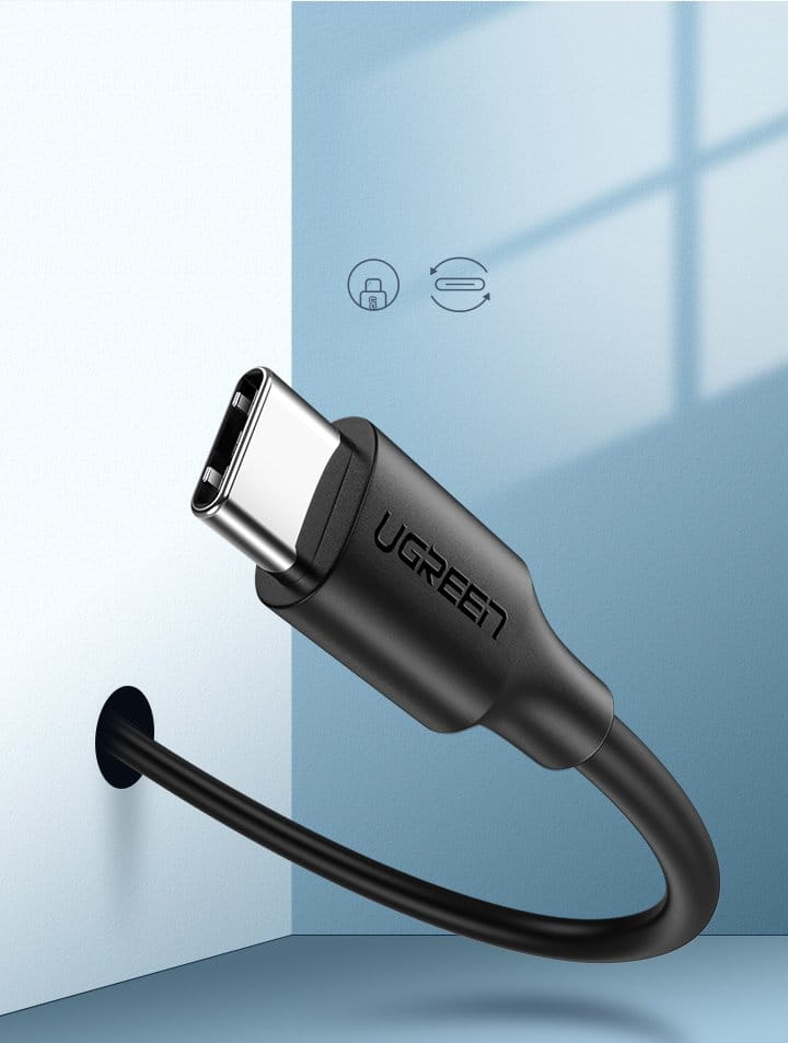 Kabel UGREEN USB-A für USB-C 3A, 3m, Schwarz
