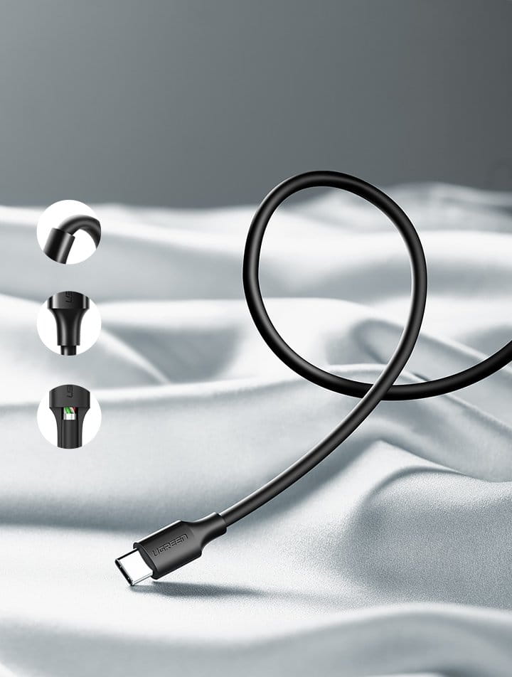 Kabel UGREEN USB-A für USB-C 3A, 3m, Schwarz