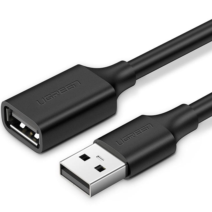 Adapterkabel USB (Buchse) - USB (Stecker), Ugreen 2.0 480Mb/s, 2 m, Schwarz