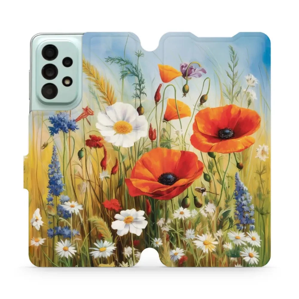 Handyhülle mit klappe für Galaxy A33 5G, Mobiwear Book, Wiesenblumen
