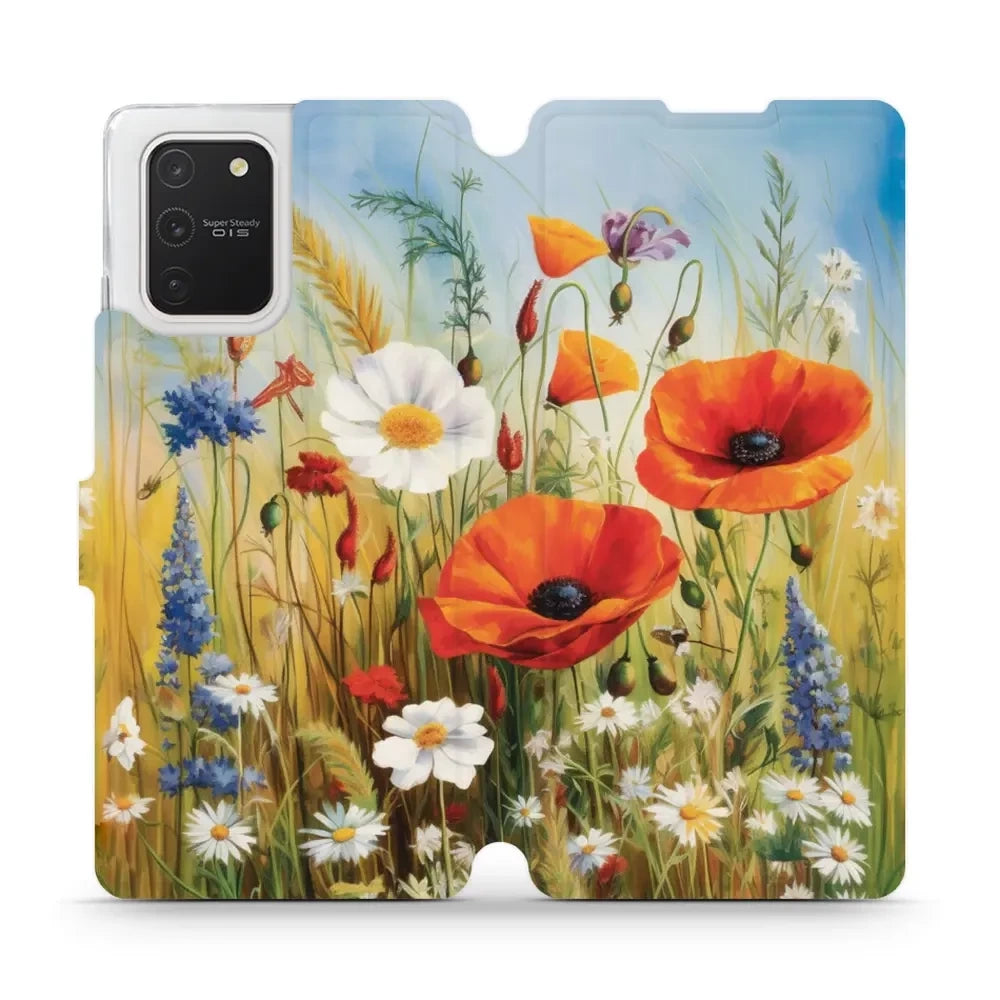 Handyhülle mit klappe für Galaxy S10 Lite, Mobiwear Book, Wiesenblumen