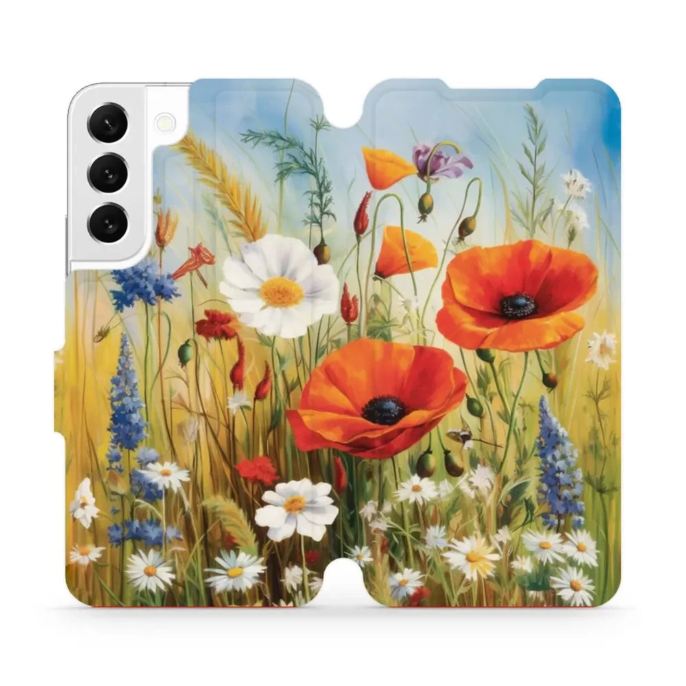 Handyhülle mit klappe für Galaxy S22, Mobiwear Book, Wiesenblumen