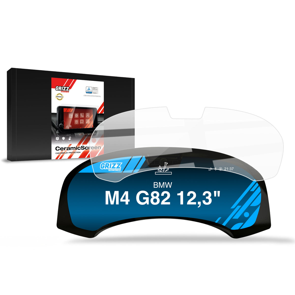 Keramische Autodisplayfolie für BMW M4 G82 Live Cockpit Sensor 12,3" (2020-2023), Grizz Protector