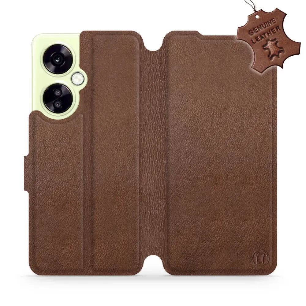 Echtleder Handyhülle für OnePlus Nord CE 3 Lite, Mobiwear Leather, Braun