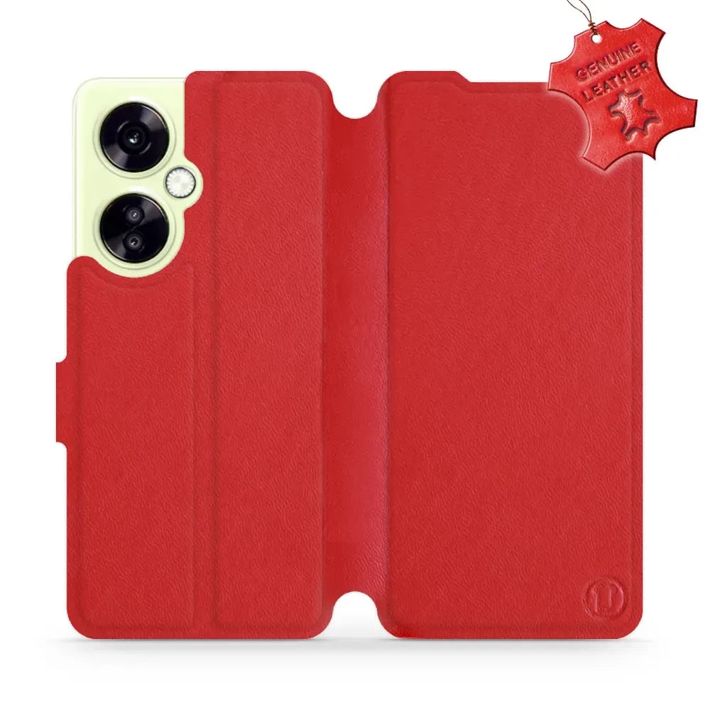 Echtleder Handyhülle für OnePlus Nord CE 3 Lite, Mobiwear Leather, Rot